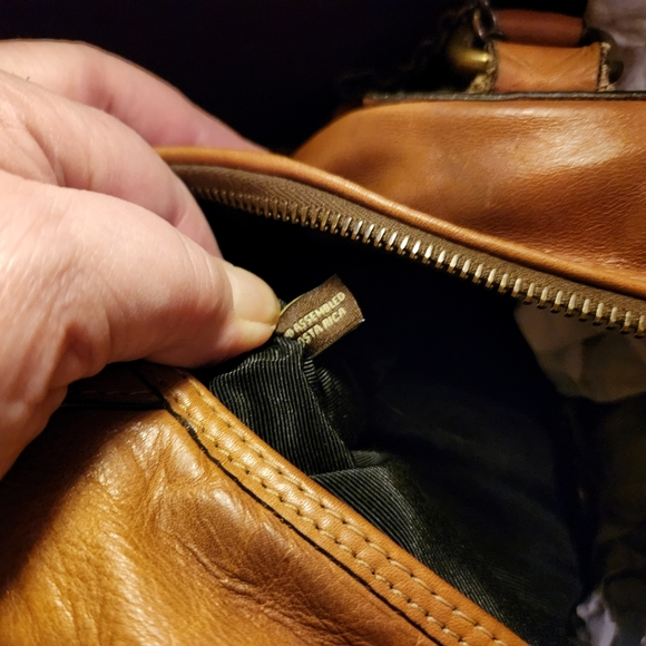 BE&D BROWN LEATHER HANDBAG WITH HANDLES AND CROSS BODY STRAP SUPER CLEAN! - Picture 7 of 16